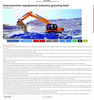 Construction equipment industry growing fast